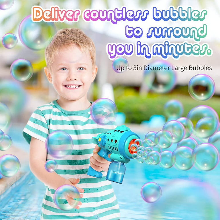 Bubble Gun For Kids With 360 Leak-proof Design, Machine Gun With Light, blower Machine 5000+ Bubbles/ Minute,outdoor Bubble Toy With 1 Bubble  Solutio