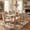 Natural + Blue Plaid, variant on Christopher Knight Home 7-Piece French Country Extendable Dining Table with Upholstered Chairs, Natural+Blue Line
