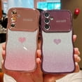 thumbnail image 5 of for Samsung Galaxy S24+ Plus 5g 6.7" Gradient Glitter LOVE Heart Phone Case, Luxury Plated Cute Curly Wave Frame Shape Cover for Women Soft Silicone Shockproof Bling Clear Bumper (Purple), 5 of 12