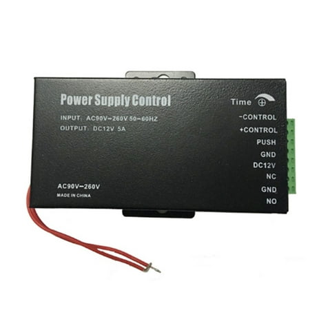 

DC12V 5A Access Control Power Supply Transformer Door Adapter AC 90-260V for RFID Fingerprint Access Control (Black)