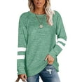 thumbnail image 3 of Rejlun Women Tee Long Sleeve T Shirt Color Block T-shirt Loose Tunic Blouse Comfy Dailywear Sweatshirts Green S, 3 of 7