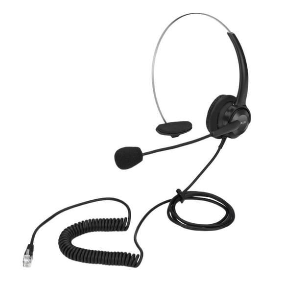 Auriculares de teléfono sobre la oreja con micrófono, auriculares con cable manos giratorios para teléfonos de escritorio, oficina, seguro,