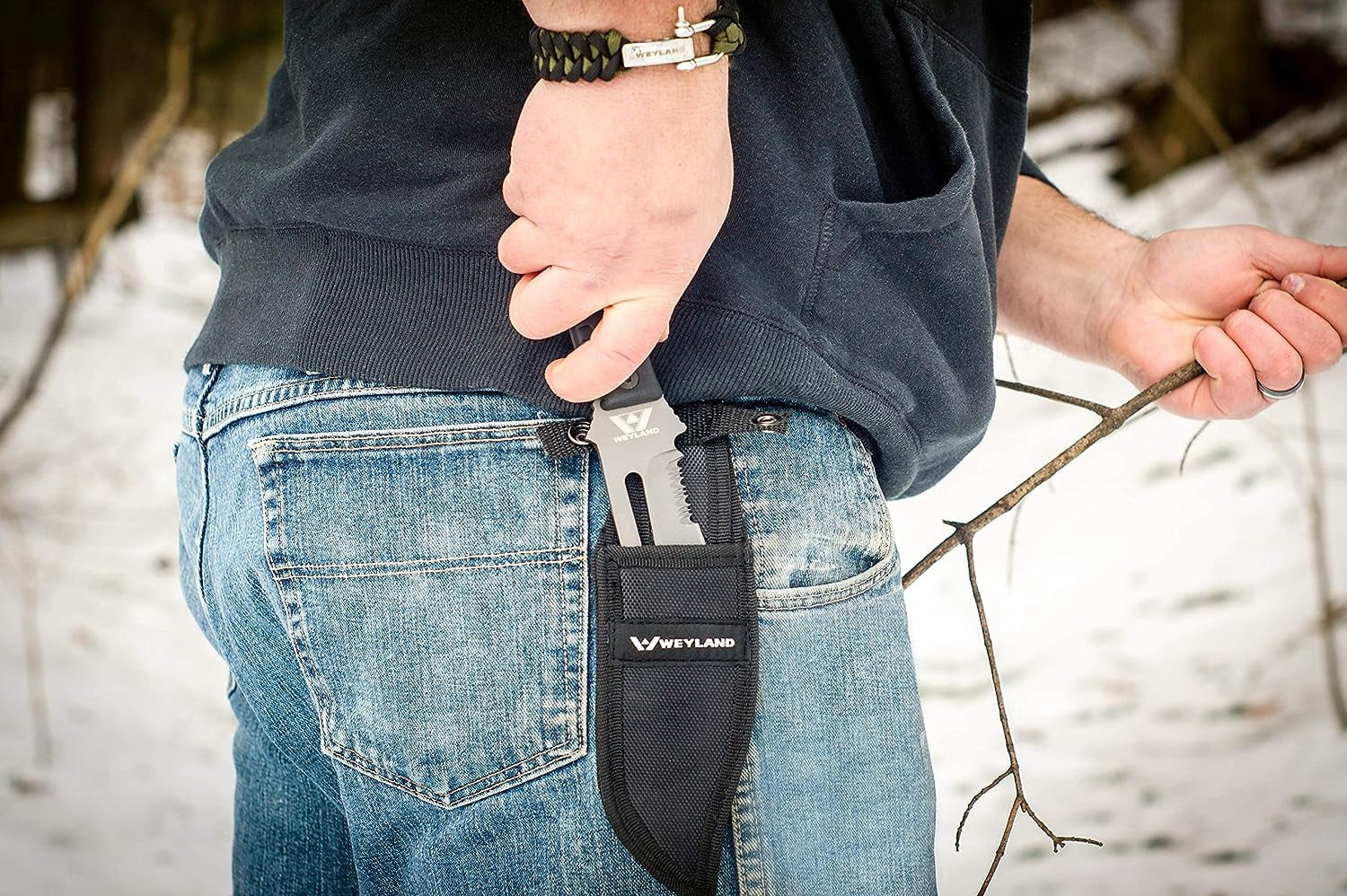 WEYLAND Survival Knife and Hunting Knife - Fixed Blade Camping Knife with Sheath for Outdoor Hiking, Camping or Bushcraft