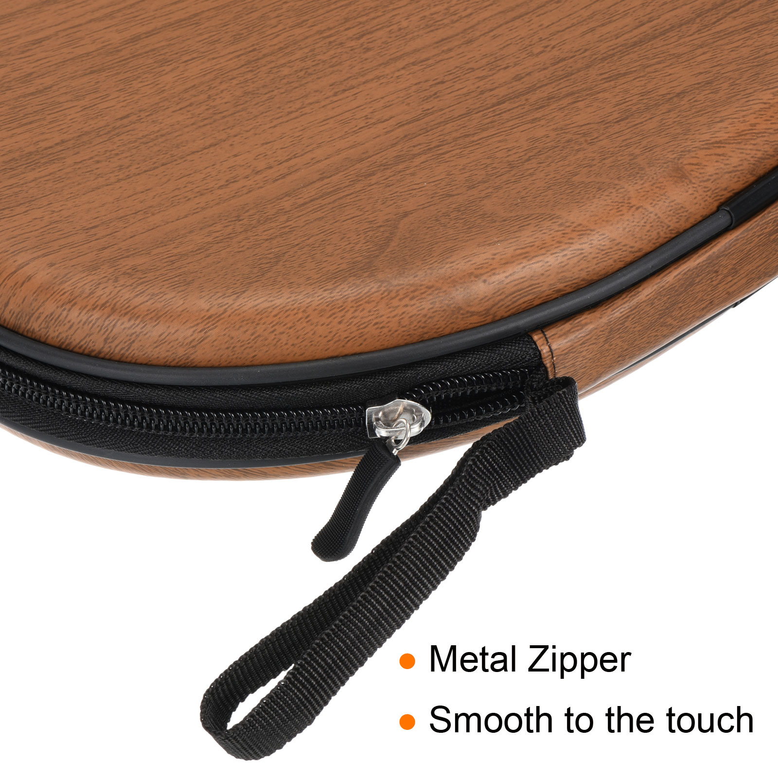 Unique Bargains Tennis Racket Paddle Case Hard Cover Container Bag Wood Color