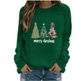 thumbnail image 2 of Merry Christmas Sweatshirts for Womens Crewneck Christmas Printed Shirts Loose Long Sleeve Blouses Casual Xmas Sweatshirt Holiday Party Pullover Sweater Tops, 2 of 4