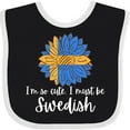 thumbnail image 3 of Inktastic I'm So Cute, I Must Be Swedish Sunflower Sweden Flag Boys or Girls Baby Bib, 3 of 4