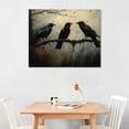 thumbnail image 2 of BCIIG Crow Canvas Wall Art Dark Academia Paintings Vintage Crow Painting  Crow Painting Dark Crow  Dark Prints Dark Crow r Dark Cottagecore Wall Art for Room  16x12in, 2 of 6