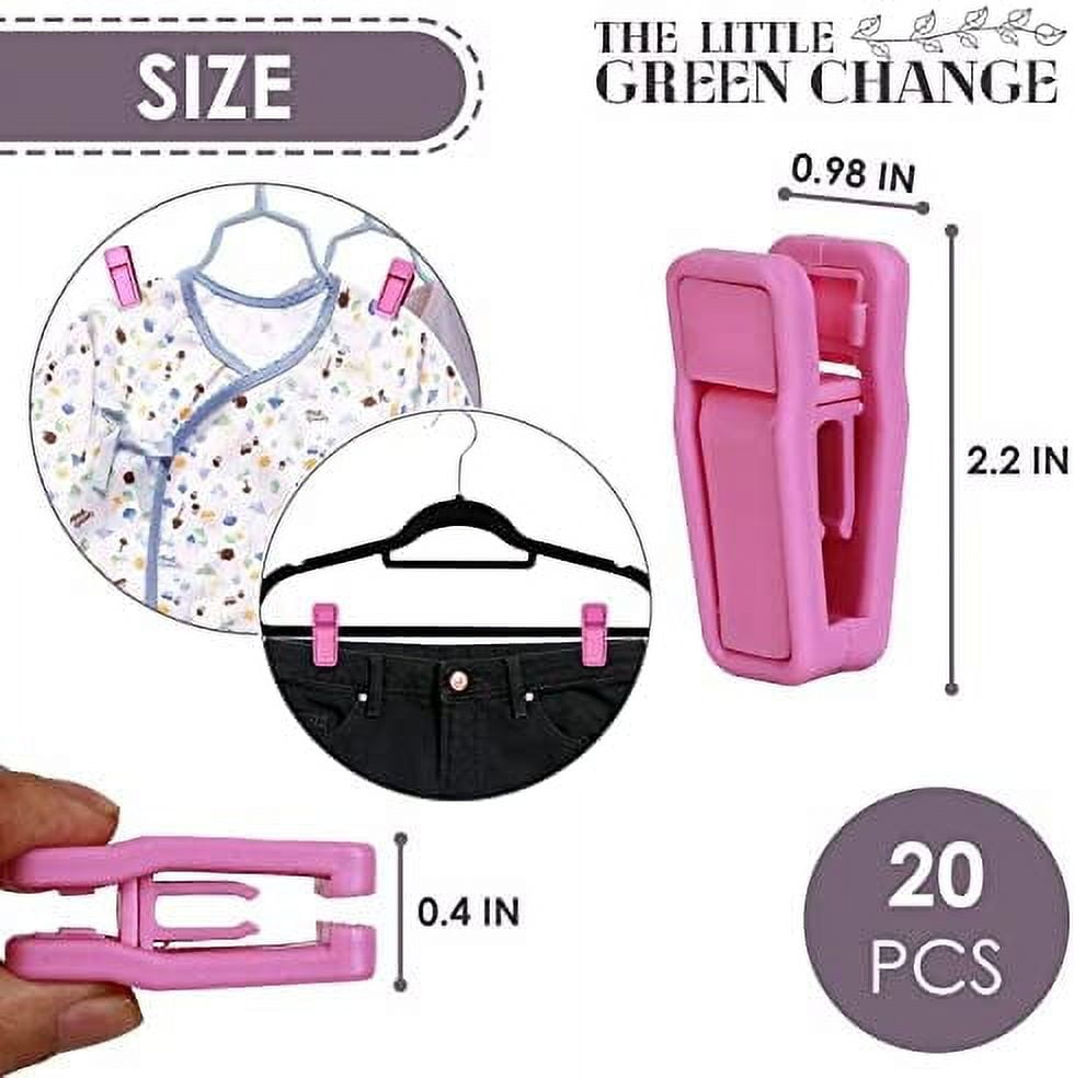 Kids Pink Velvet Clips Hangers - 13Inch 50 Pack Toddler Hanger with 20Pcs  Movabl 7445036543566