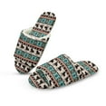 thumbnail image 2 of Xoenoiee Aztec Horse American Tribal Print Women Men Flannel Slippers, Slip on House Shoes Warm Breathable Fleece Slippers Open Toe House Shoes for Home Hotel, 10.5-11.5 W/9.5-10.5 M, 2 of 7