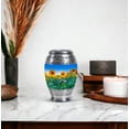 thumbnail image 5 of Sunflower Mini Urn For Ash Adult Male, Blue Keepsake Memorial Urn For Man And Women, 3 Inch Small Urns For Adult Ashes Mom And Dad, Sunset Miniature Keepsake For Ashes Of Loved Ones, 5 of 7