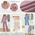 thumbnail image 6 of SUNBS Two Piece Womens Pajama Sets Lounge Sets for Womens Button Down Long Sleeve Shirts Drawstring Pants with Pockets, 6 of 7
