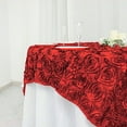 thumbnail image 5 of BalsaCircle 72" x 72" Red Raised Rosette Table Cover Overlays Table Wedding Tablecloth, 5 of 8