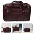 thumbnail image 1 of Minkissy Back to School PU Work Bag Coffee 1Pcs Organized Storage Waterproof Protection For Mens Shoulder Bag And Daily Commutes, 1 of 6