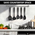 thumbnail image 2 of Walchoice 5 Pcs Silicone Cooking Utensils Set, Heat-Resistant Kitchen Utensils Set, Food-Grade Kitchen Tools, Soup Ladle, Slotted Spoon, Slotted Turner, Spoon, Pasta Server - Black, 2 of 7