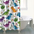 thumbnail image 4 of White Floral Dinosaurs Pattern Shower Curtain 72"x72" ,Bathroom Decorative Shower Curtains Set with 12 Hooks,Modern Waterproof Washable Shower Curtain, 4 of 6