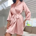thumbnail image 2 of CAIXIA Bathrobes For Women Silk Elegant Women's Nightgown and Robe Set Soft Comfortable Home Wear Sleepwear Loungewear for Relaxation, 2 of 5