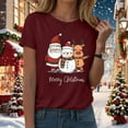 thumbnail image 5 of larppty Women's Christmas Fresh Graphic Seasonal Fall Family Tee (Wine, L), 5 of 7