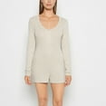 thumbnail image 1 of Placket Front Onesie in Cozy Light Oatmeal, 1 of 5