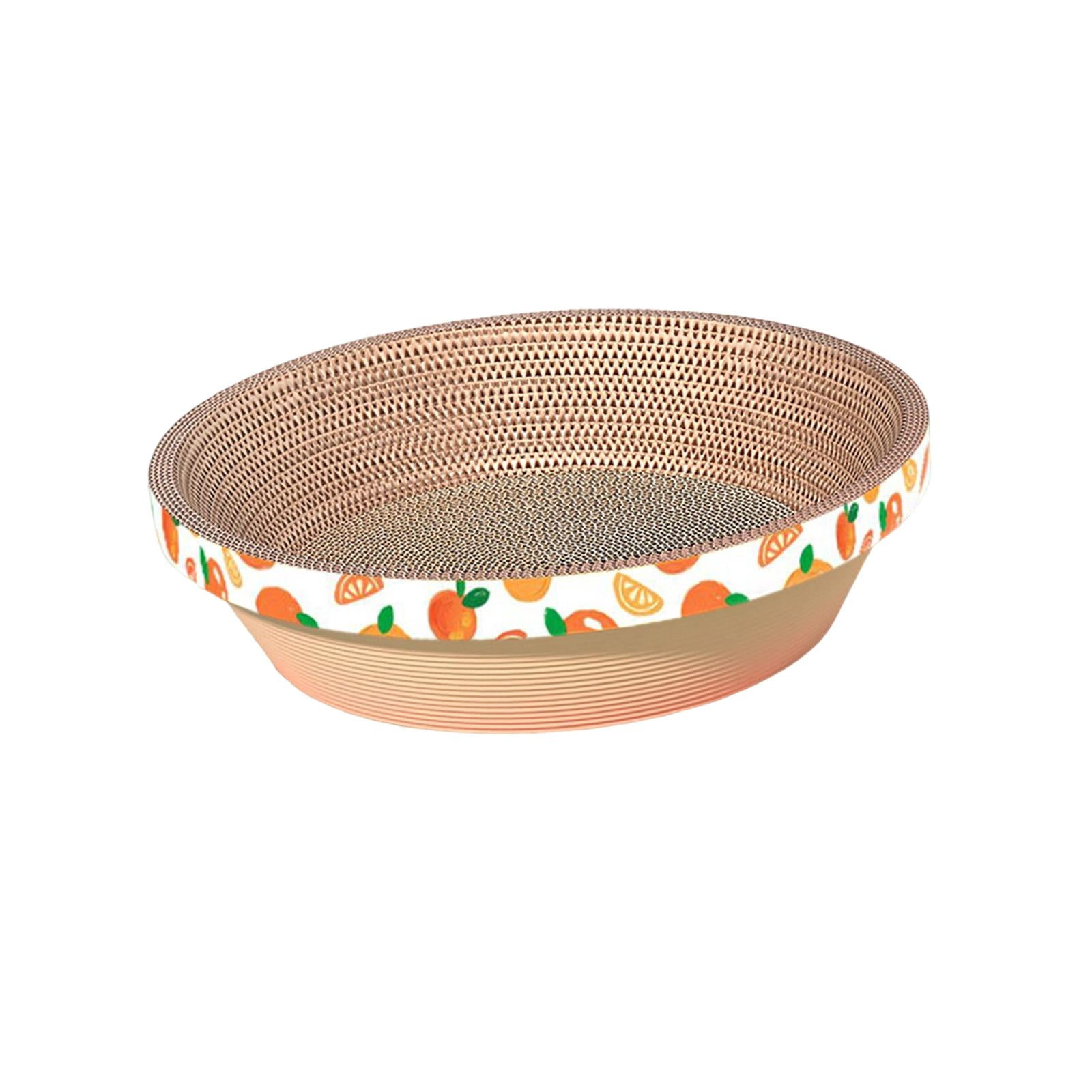 Bvdfgk Scratch Pads Bowl Pet Cushion Mat Lounge Bed Cats Scratcher Cardboard Scratching Orange 50x50x11cm