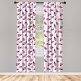 thumbnail image 4 of Ambesonne Romantic Window Curtains, Rose Motifs with Dots Art, Each 28" W x 95" L, Pink Dark Magenta, 4 of 4