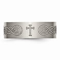 thumbnail image 4 of Titanium Flat 8mm Laser Design Brushed Band, 4 of 10