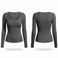 thumbnail image 3 of Vrorvz Ribbed Knit Shirt for Women Long Sleeve Square Neck Shirts Fall Winter Outfit Casual Stretchy Clothes, 3 of 5