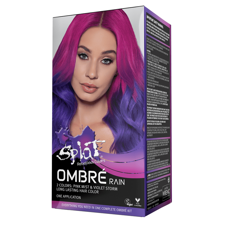 Splat Complete Kit, Ombre Rain, Semi-Permanent Purple & Pink Hair
