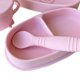 thumbnail image 4 of Taza de paja de silicona, inodoro, forma de dibujos animados, mango antideslizante, taza para niños pequeños, color rosa recién nacido, 4 of 5