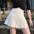 thumbnail image 2 of BUYISI Womens Pleated Skirt College Style Button Pleated Skirt Jk Uniform All Match Black L, 2 of 9