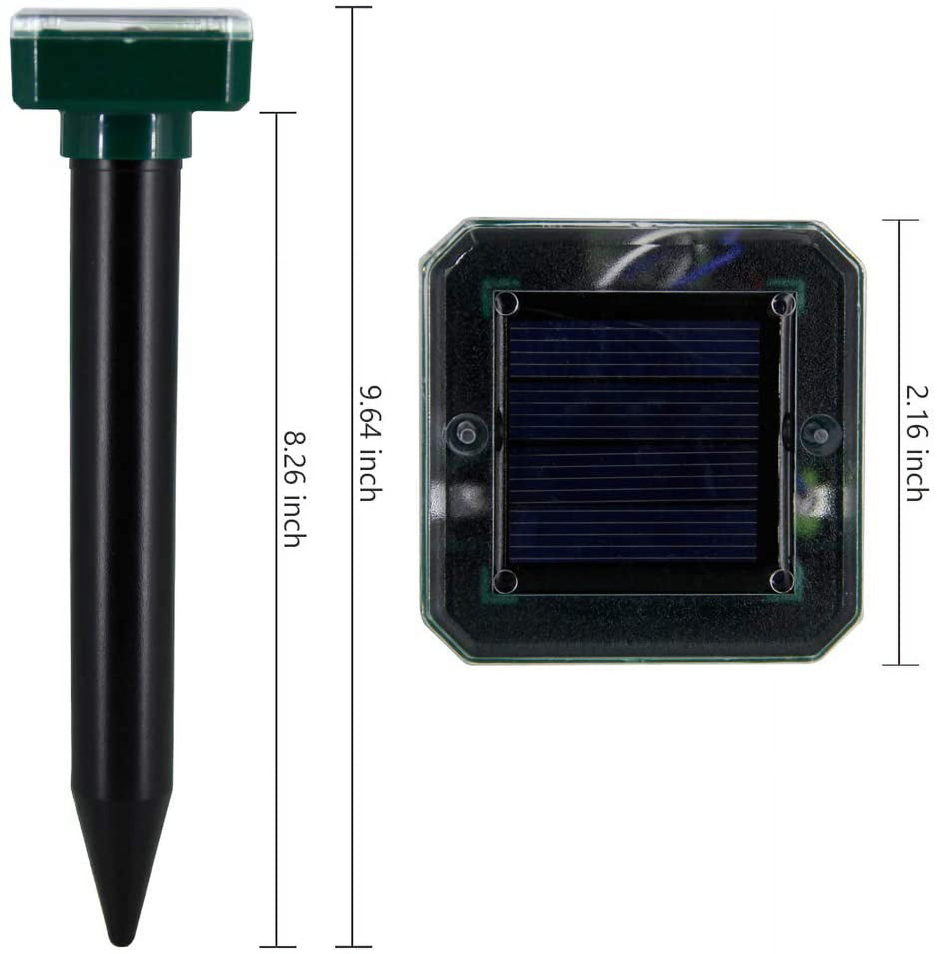 MODANU 8Pcs Solar Mole and Groundhog Repellent Stakes Sonic Gopher Repeller Vole Deterrent Spikes - Get Rid of Burrowing Animals Waterproof (Green)