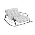 thumbnail image 5 of Modern Accent Rocking Chair with Comfortable Cushion in Technical Leather and Spacious Design for Bedroom or Patio, 5 of 10