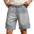thumbnail image 2 of JTieacloth Mens Baggy Jean Shorts Casual Loose Fit Denim Shorts Summer Five Point Shorts(Blue), 2 of 7