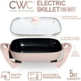 thumbnail image 4 of COOK WITH COLOR Electric Skillet 1400-Watt Ceramic Pan with Tempered Glass Lid, Blush, 4 of 4