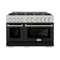 thumbnail image 2 of ZLINE 48 in. 6.7 cu. ft. Double Oven Gas Range with 8 Burner Cooktop in DuraSnow Stainless Steel with Black Matte Doors (HGRS-BLM-48), 2 of 2