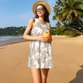thumbnail image 3 of Fotbe Retro Bunny Flower Vestido de Verano sin Mangas para Mujer – Vestido Midi Línea A, Estilo Camiseta Floral, Vestido Playero Casual y Fluido, 3 of 7