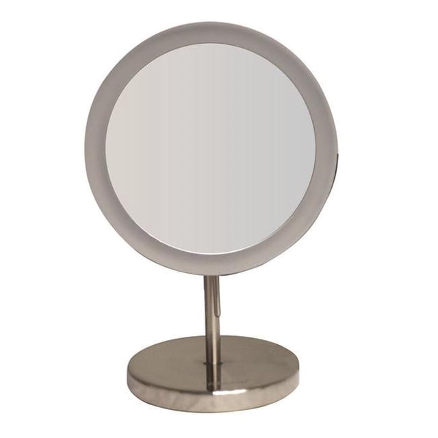 Whitehaus Collection WHMR106-BN Miroir Rond Autoportant Led 5X - Nickel Brossé