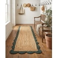 thumbnail image 3 of Sivi 2 x 6 Feet Handmade Scallop Braided Jute Rug - Natural Jute Runner Rug, 3 of 15