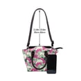 thumbnail image 4 of Lsque Orchids Flowers Pattern Leather Rivet Shoulder Bag – Elegant Genuine Leather & Microfiber PU Crossbody with Detachable Adjustable Strap, 4 of 5
