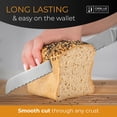 thumbnail image 2 of Orblue Serrated Bread Knife with 10-inch Upgraded Stainless Steel Razor Sharp Wavy Edge Width - Bread Cutter Ideal for Slicing Homemade Bagels and Cake, Red, 2 of 7