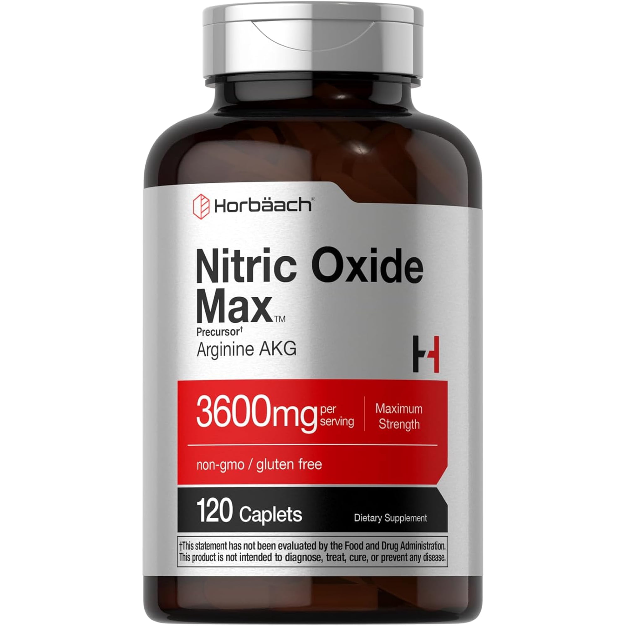Nitric Oxide Max 3600mg | 120 Caplets | Pre Workout | by Horbaach