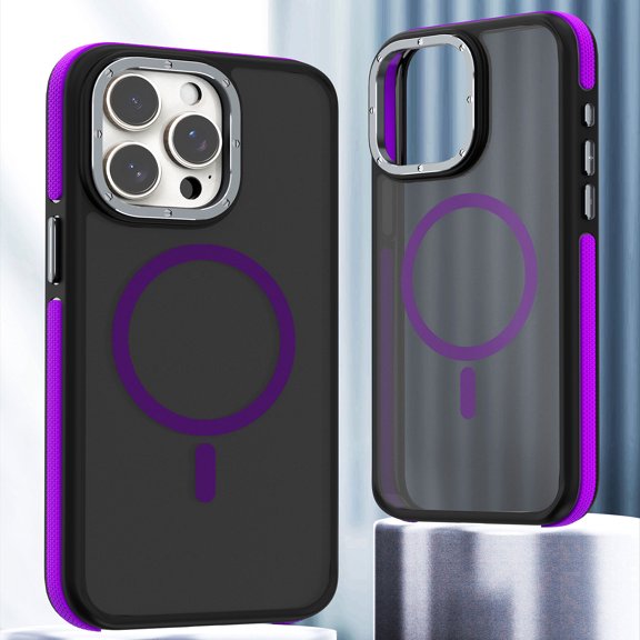 For iPhone 16 Pro Max Case [Compatible with MagSafe] [Military-Grade Drop Protection] [Anti-Fingerprint] [Anti-Scratch] Slim Silky-Soft Touch Translucent Matte Shockproof Grip Case,Purple