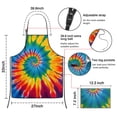 thumbnail image 3 of Rainbow Tie Dye Mandala Pattern Apron-Garden Aprons for Women with Pockets-Cotton Linen Waterproof Kitchen Cooking Gardening Aprons Adjustable for Kitchen,Cooking,BBQ and Salon 33x27 Inch, 3 of 7