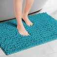 thumbnail image 2 of Unique Bargains Chenille Bathroom Rugs Non-Slip Bath Rugs Plain Washable Soft Shower Mat Blue 16" x 24", 2 of 6