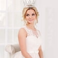 thumbnail image 2 of EeaseMX Corona de novia elegante con pedrería, tocado hueco para mujer para fiesta de bodas (estilo adulto, plateado), 2 of 7