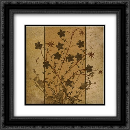 206 Matt - Flowers I 2x Matted 20x20 Black Ornate Framed Art Print by Pugh, Jennifer