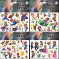 thumbnail image 4 of Juego Super Mario Bros Dibujos Animados Tatuaje Temporal Pegatina Juguetes Luigi Yoshi Bowser Princesa Burro Kong Hongo Figura, 4 of 4