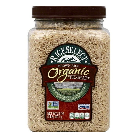 Low Fat Organic Brown Rice - Rice Select Organic Brown Rice Texmati, 32 OZ (Pack of 4)