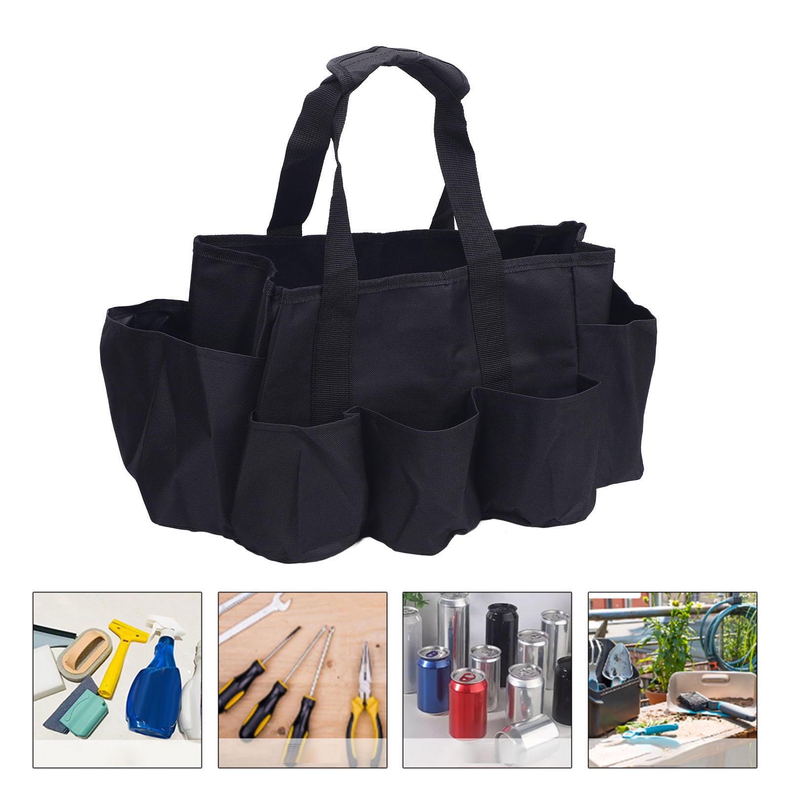 Yajisi Portable Oxford Cloth Tool Organizer Bag – 11.8" x 11" x 1.6", 0.75 lb, Multi‑Compartment Cleaning & Garden Storage with Handle