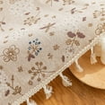 thumbnail image 2 of XmhyTop-A Grey Dandelion Printed Small Fresh Countryside Style Tablecloth, Home Tea Table Cover, Tassel Lace (300 * 140cm), 2 of 4