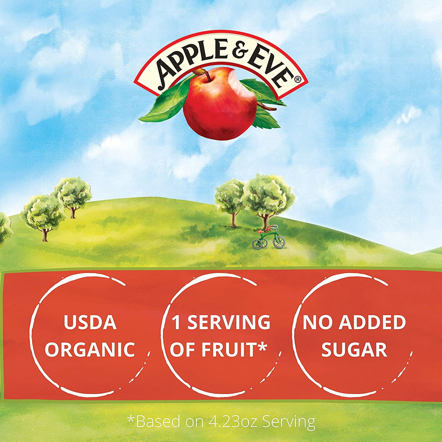 Apple & Eve Sesame Street Organics, Big Bird’s Apple Juice, 5 Count, Pack of 8